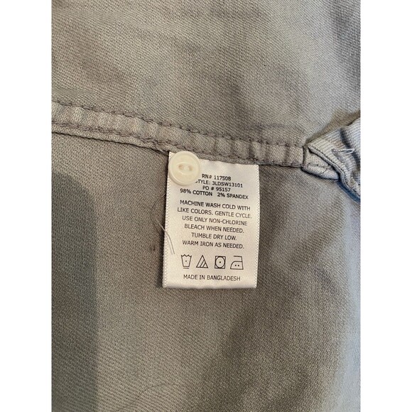 Levi Shirt Men Size XL Gray Short Sleeve Stretch Button Up - Picture 4 of 8